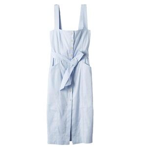 Aritzia Babaton Kofi Linen Blue Sleeveless Dress